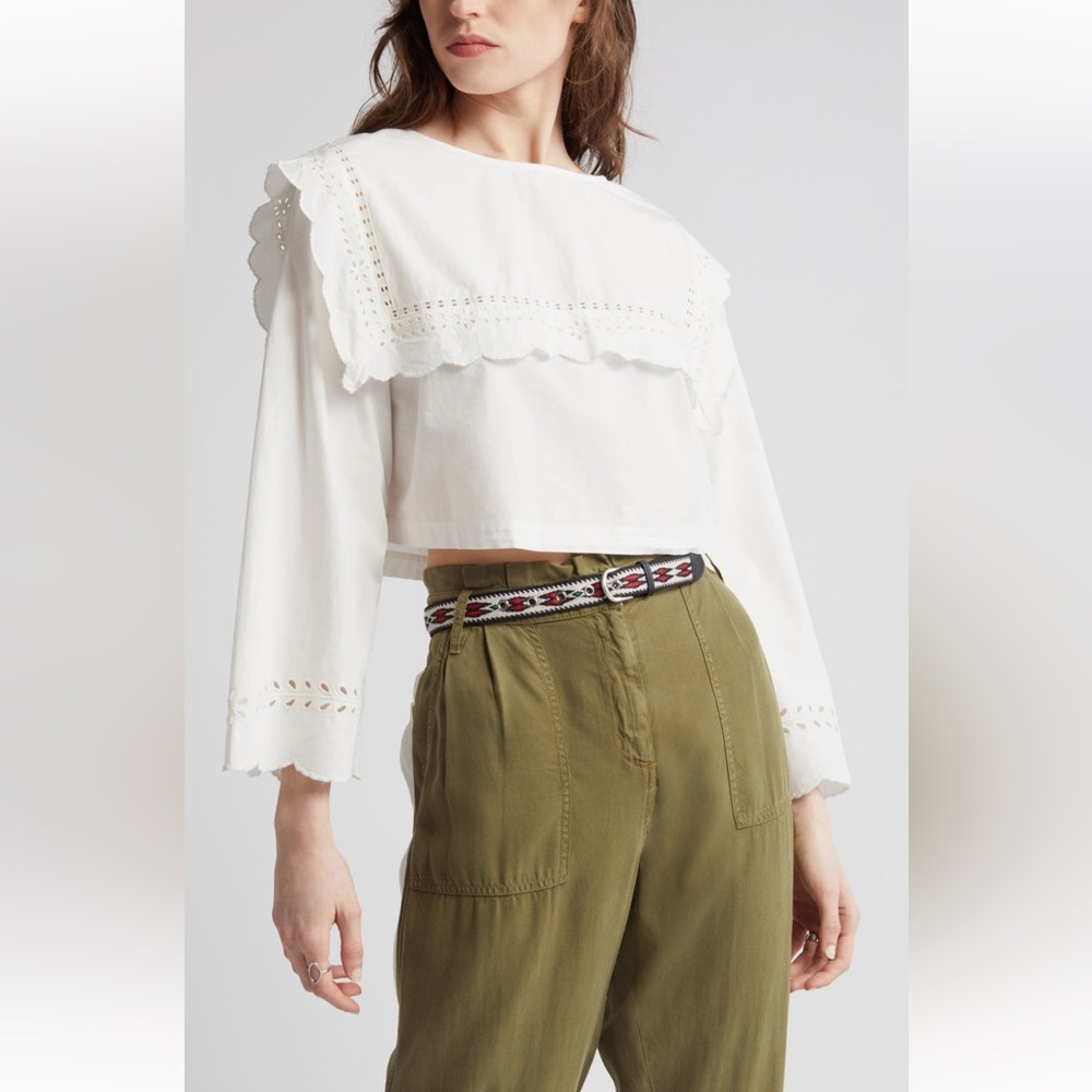 TREASURE & BOND Cutwork Yoke Crop
Cotton Blouse Ivory XL NWT Nordstrom SOLD OUT